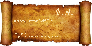 Vass Arszlán névjegykártya
